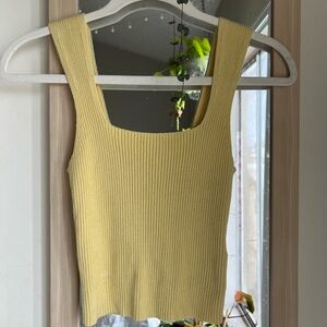 Abercrombie Butter Yellow Ribbed Sweater Tank